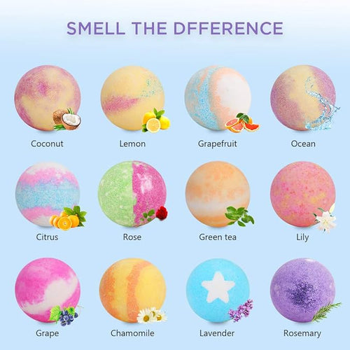 12pcs Bath Bombs Gift Set Retro Wooden Box