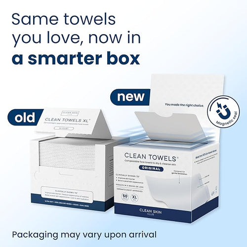 Clean Skin Club Clean Towels XL®, 100% USDA Biobased Face Towel