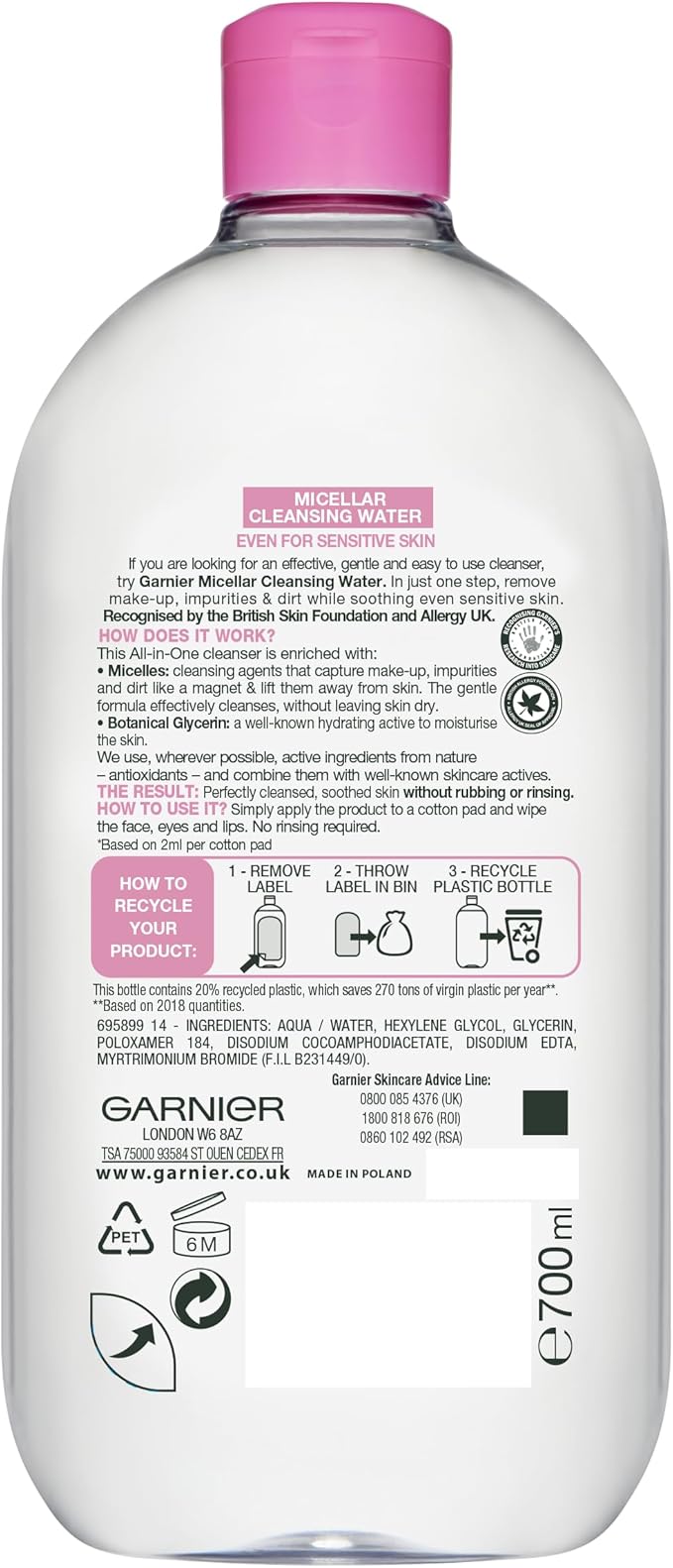 Garnier Micellar Cleansing Water 700ml