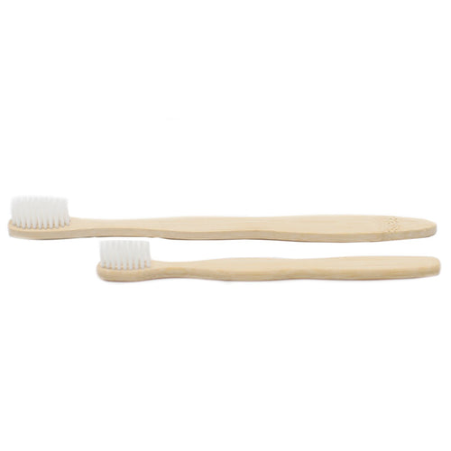 Bamboo Toothbrush - White - Family Pack of 4 - Med Soft